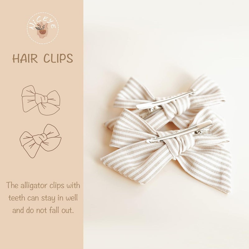 Niceye 24 PACK Baby Girl Hair Clips Set, Hair Bows Barrettes Handmade Accessories Alligator Clip for Babies Infant Toddlers Kids in Pairs - Image 5